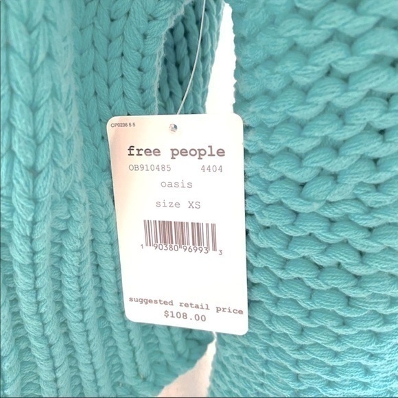 FREE PEOPLE Mint Green Cardigan Sweater NWT - Picture 6 of 9